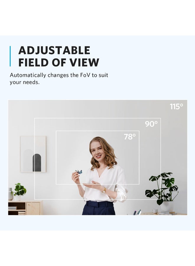 Anker PowerConf C302 Smart Full HD Webcam, AI-Powered Framing & Autofocus, 2K Webcam with Noise-Cancelling Microphones, Adjustable FoV, HDR, 30 FPS, Low-Light Correction, Streaming - Image 2